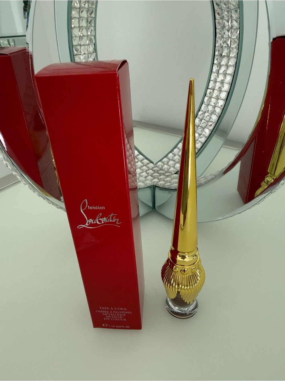 Christian Louboutin Gold and Red Decorative Perfume Bottle